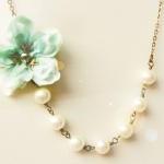 Sea Foam Cherry Blossom Necklace